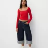 Square neckline long sleeve T-shirt Square neckline long sleeve T-shirt