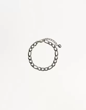Steel chain link bracelet