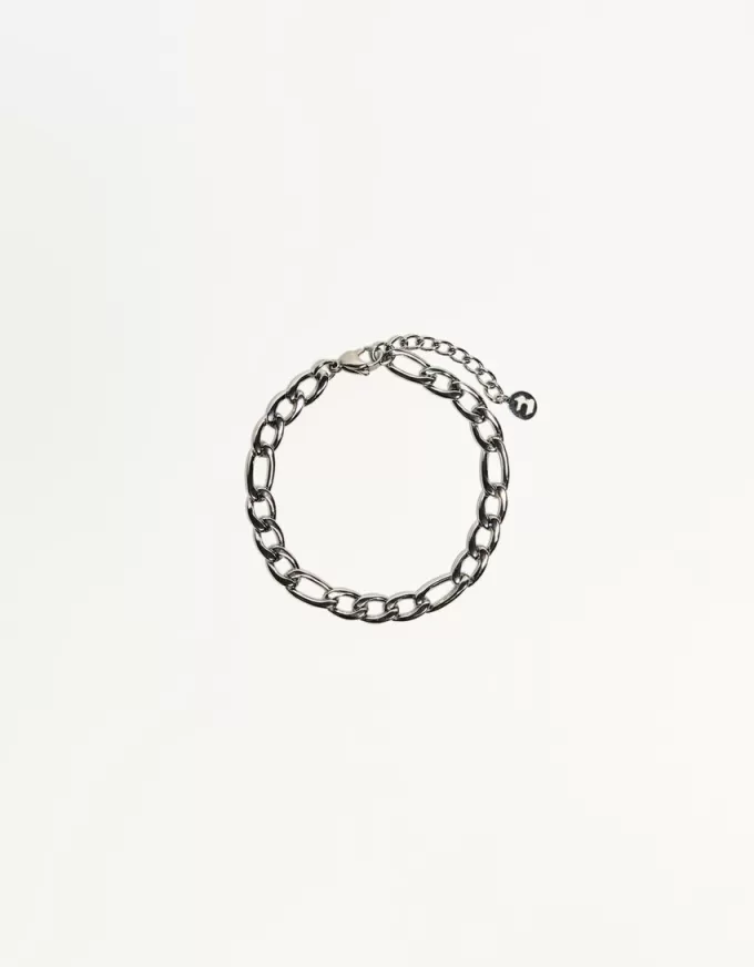 Steel chain link bracelet