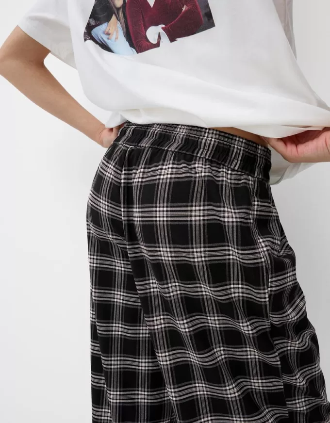 Straight fit plaid pants Straight fit plaid pants