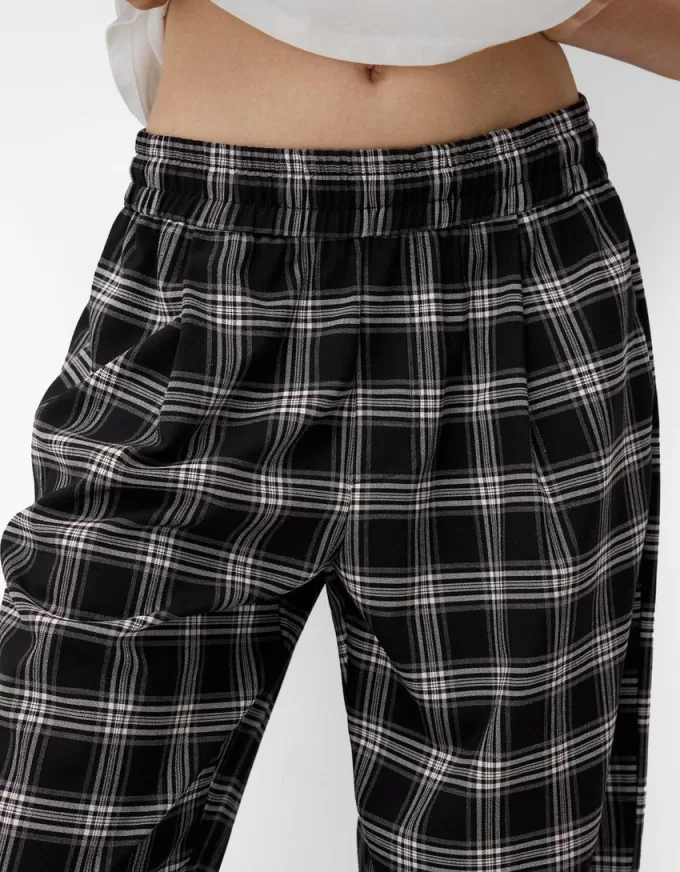 Straight fit plaid pants Straight fit plaid pants