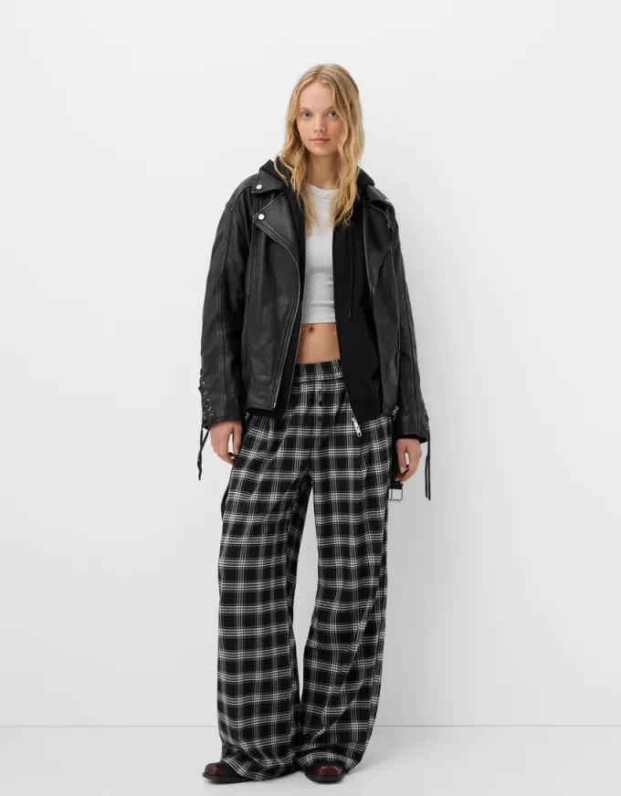 Straight fit plaid pants Straight fit plaid pants