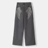 Straight fit twill printed pants Straight fit twill printed pants