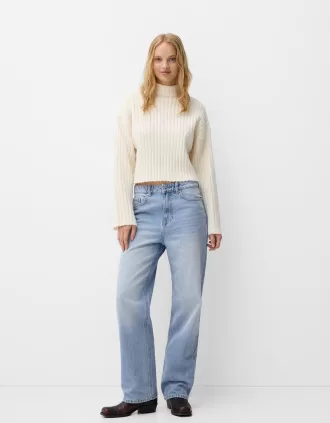 Straight fit wide-leg jeans