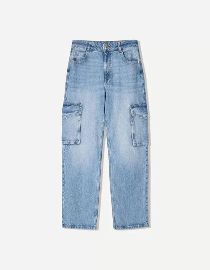 Straight-leg cargo jeans Straight-leg cargo jeans