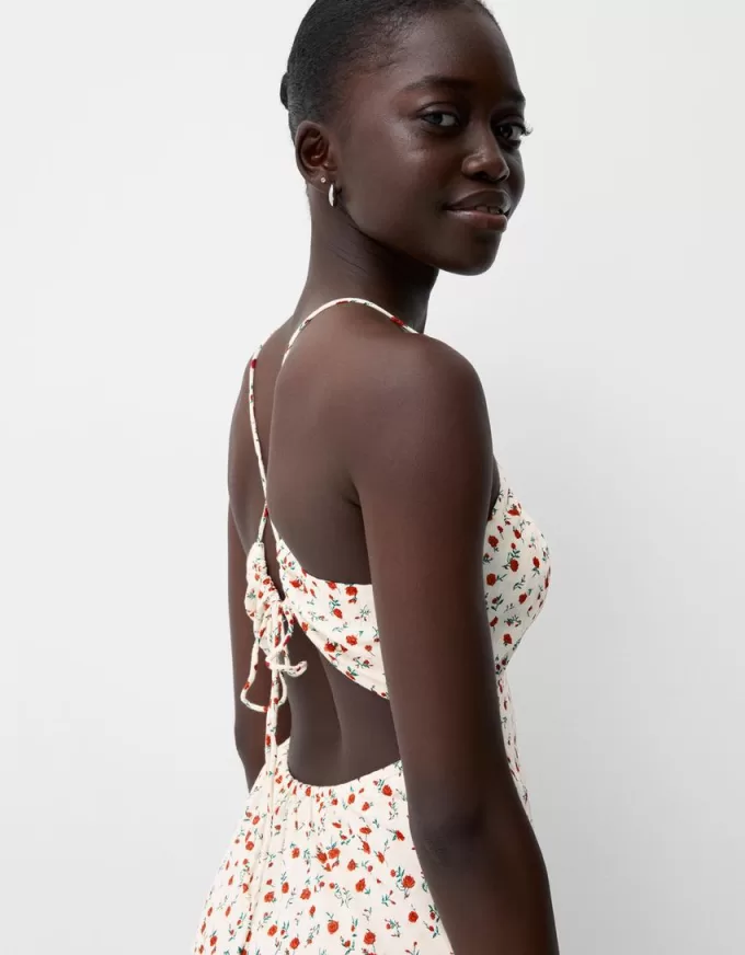 Strappy crepe maxi dress