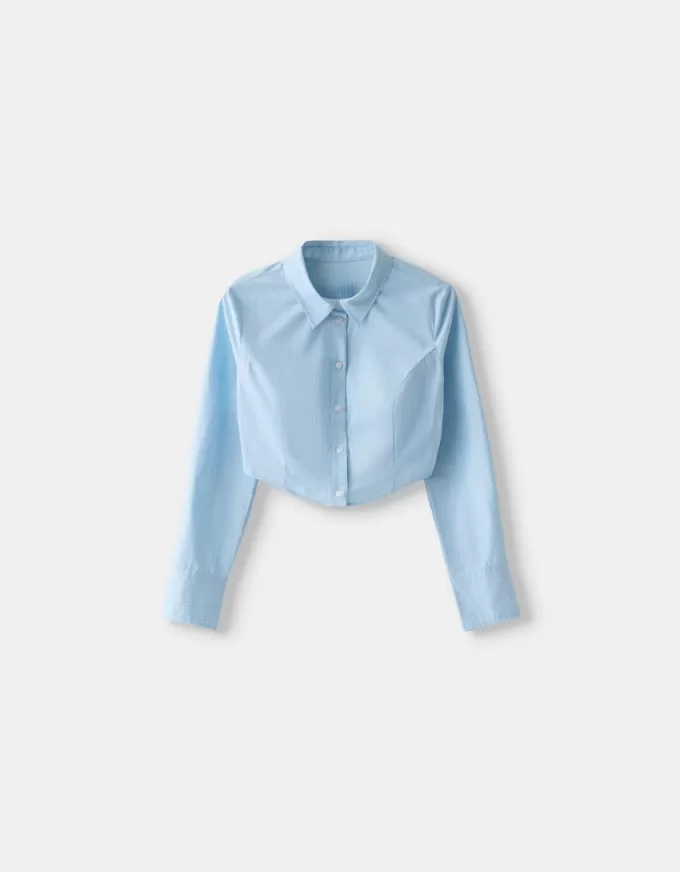 Striped fitted shirt with long sleeves