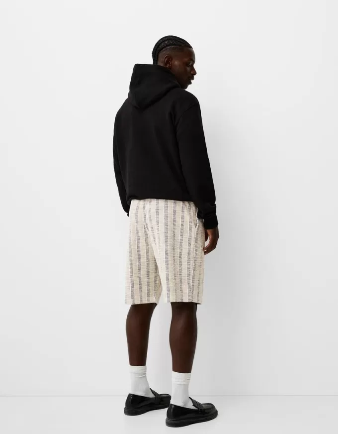 Striped jacquard Bermuda shorts Striped jacquard Bermuda shorts