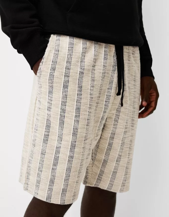Striped jacquard Bermuda shorts Striped jacquard Bermuda shorts
