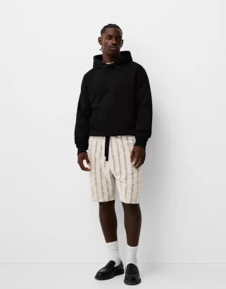 Striped jacquard Bermuda shorts