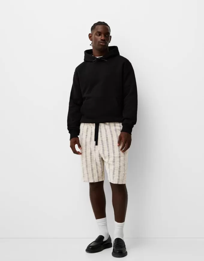 Striped jacquard Bermuda shorts Striped jacquard Bermuda shorts