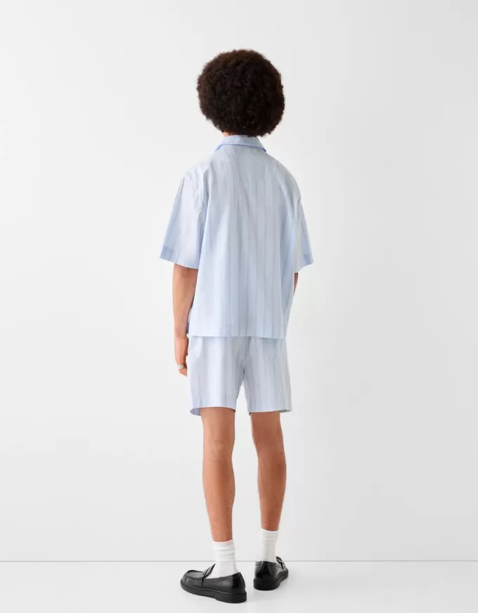 Striped jogger Bermuda shorts