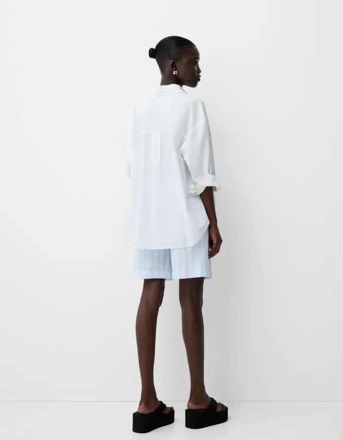 Striped jogger Bermuda shorts