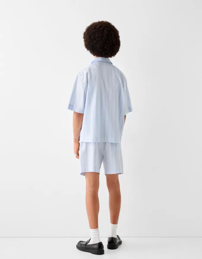 Striped jogger Bermuda shorts