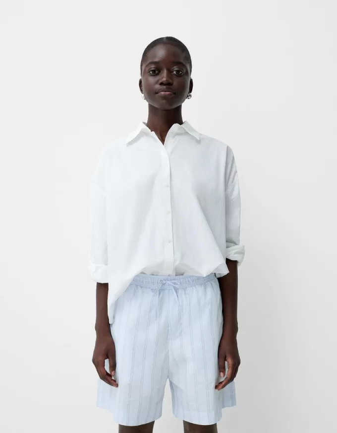 Striped jogger Bermuda shorts