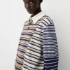 Striped long sleeve polo shirt