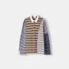 Striped long sleeve polo shirt