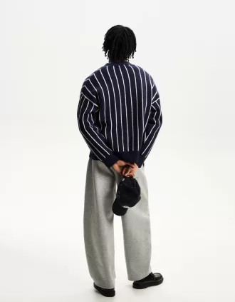 Striped print sporty jacket