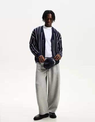 Striped print sporty jacket