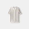 Striped textured short sleeve shirt
