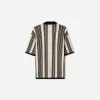 Striped textured short sleeve shirt