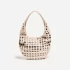 Studded faux suede bag