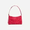 Studded faux suede bag