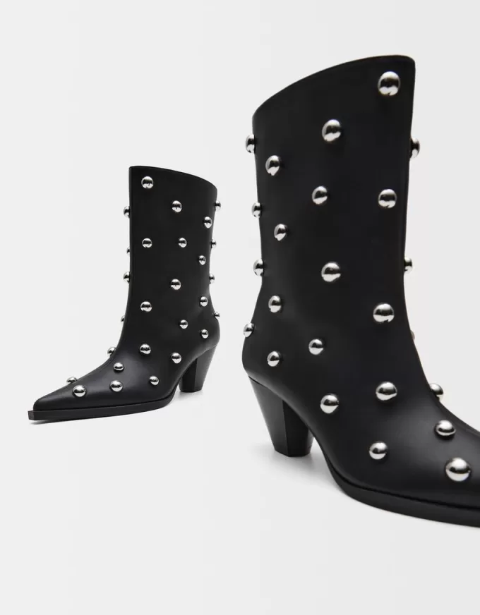 Studded high-heel ankle boots Studded high-heel ankle boots