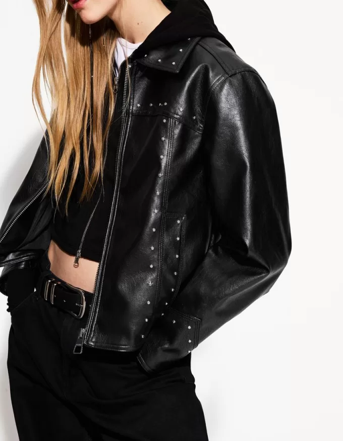 Studded leather effect jacket Studded leather effect jacket