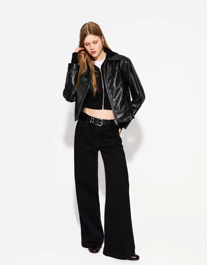Studded leather effect jacket Studded leather effect jacket