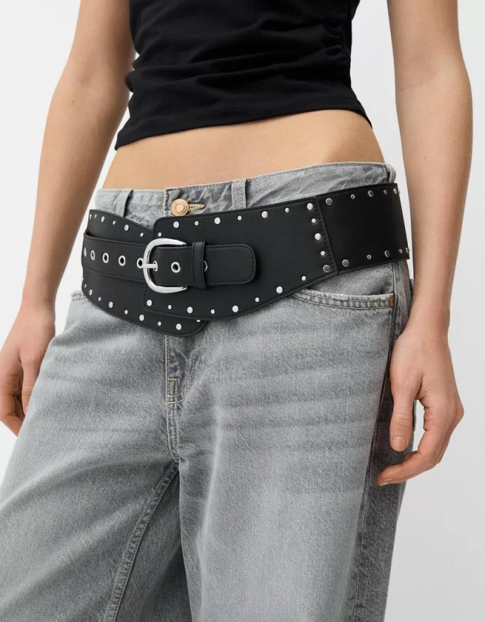 Studded wide belt Studded wide belt