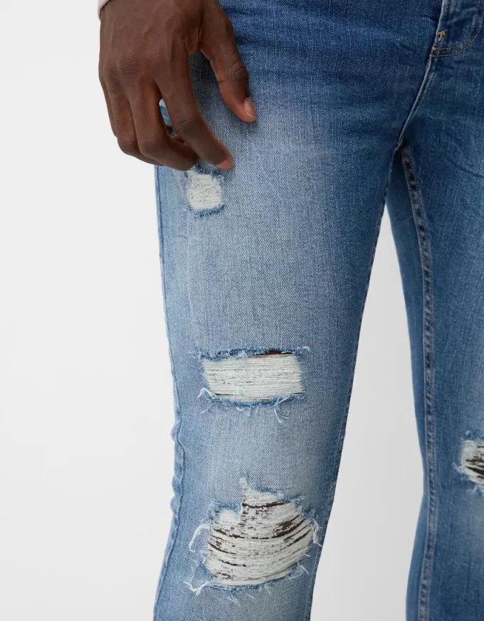 Super skinny ripped jeans