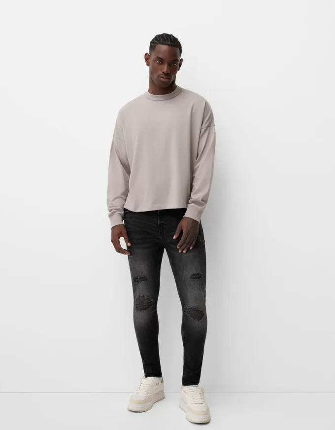 Super skinny ripped jeans