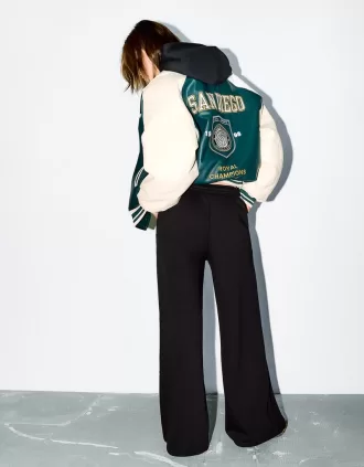 Super wide-leg plush pants