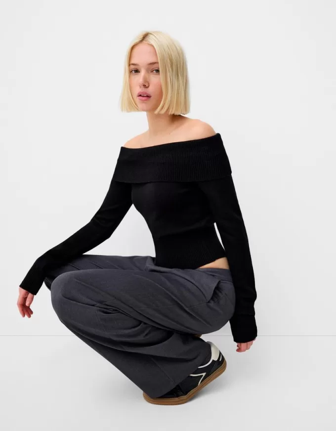 Sweater with a Bardot neckline Sweater with a Bardot neckline