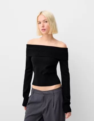 Sweater with a Bardot neckline