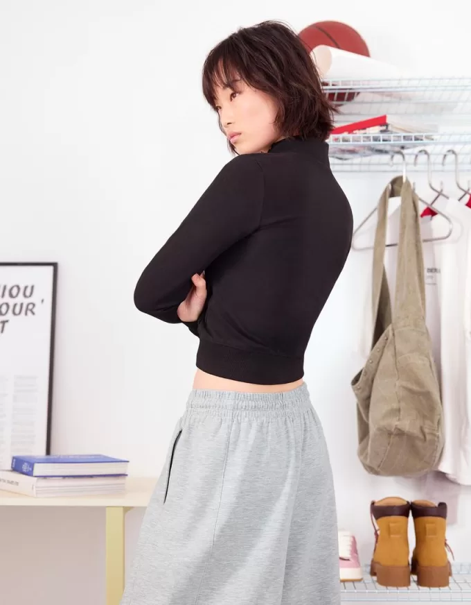 Sweatshirt material barrel pants Sweatshirt material barrel pants