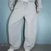Sweatshirt material barrel pants Sweatshirt material barrel pants