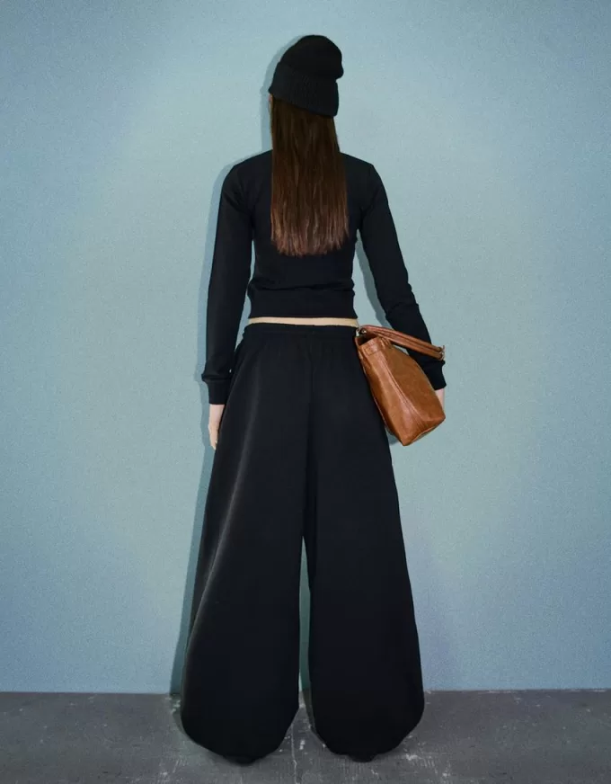 Sweatshirt material barrel pants Sweatshirt material barrel pants