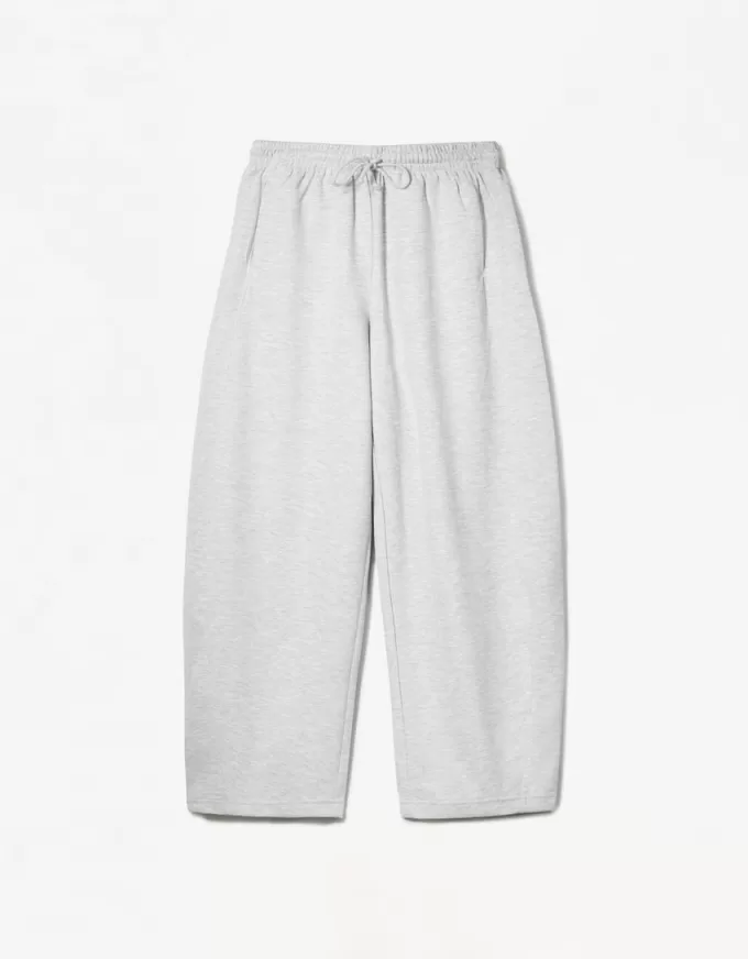 Sweatshirt material barrel pants Sweatshirt material barrel pants