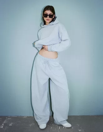 Sweatshirt material barrel pants
