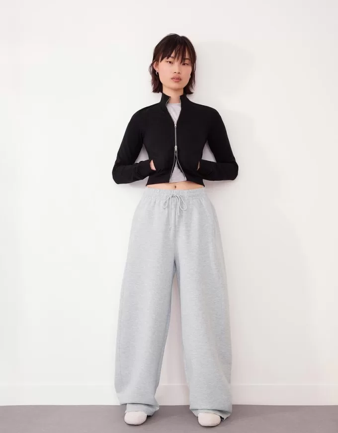 Sweatshirt material barrel pants Sweatshirt material barrel pants