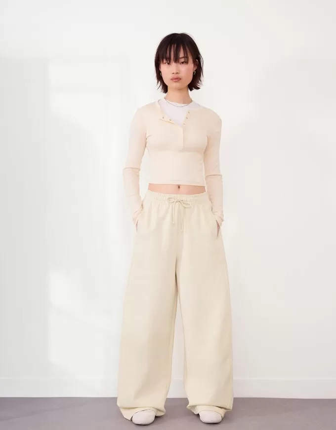 Sweatshirt material barrel pants Sweatshirt material barrel pants