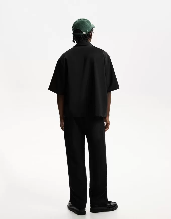 Tailored short sleeve boxy fit shirt