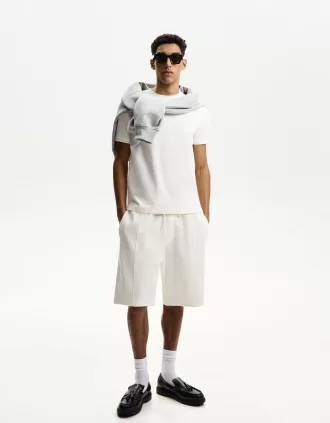 Textured Bermuda shorts