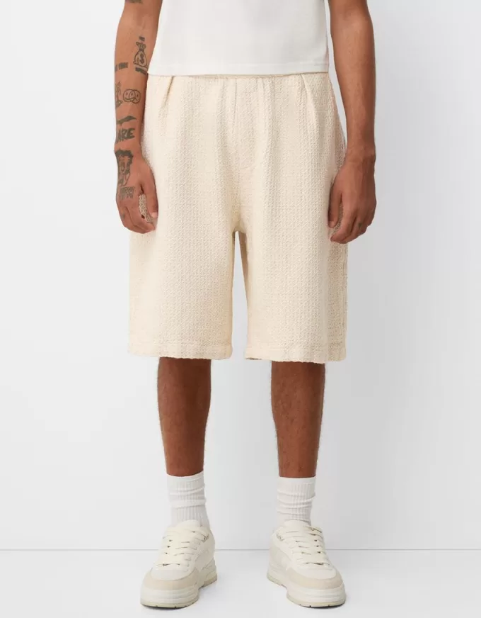 Textured Bermuda sweatpants Textured Bermuda sweatpants