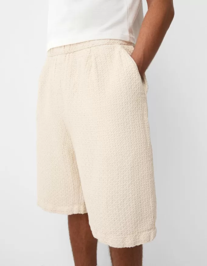 Textured Bermuda sweatpants Textured Bermuda sweatpants