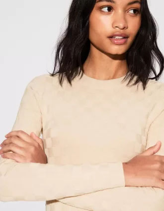 Textured check mini dress