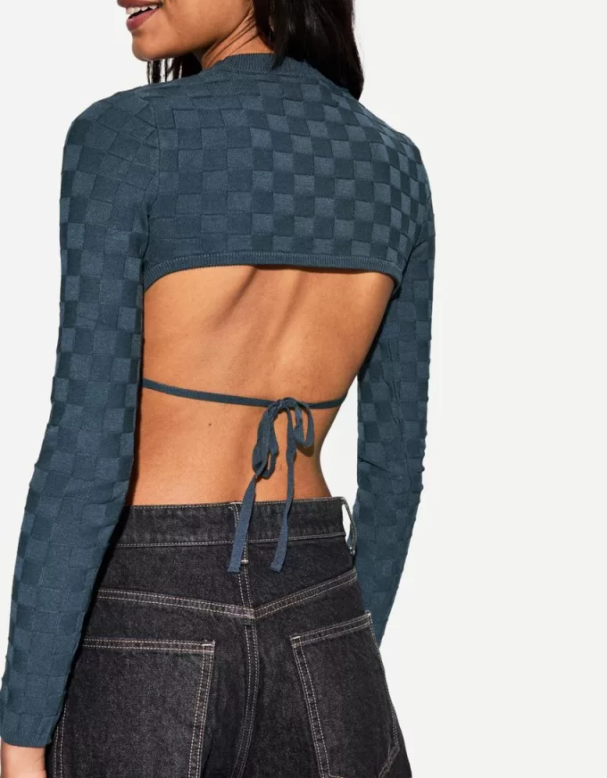 Textured check sweater Textured check sweater