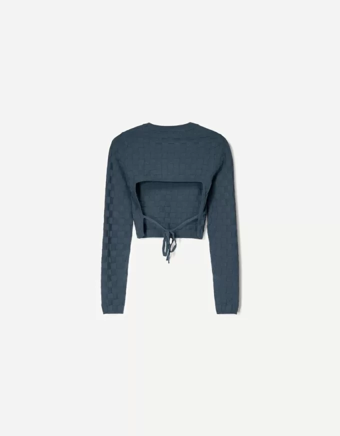 Textured check sweater Textured check sweater